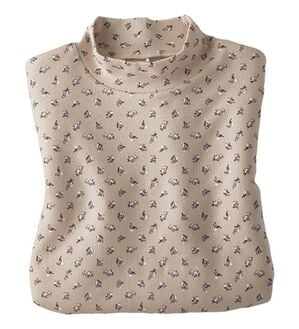 BELLUNA（ベルーナ）の「【選べる衿】肌に優しい綿１００％暖か発熱素材プルオーバー＜ベルホット　コットン＞（カットソー）」｜小花柄(エクリュベージュ)