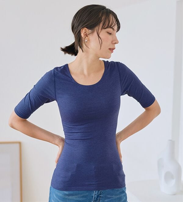 LAVIENNE（ラヴィエンヌ）の「肩に効く！猫背をケアする綿混インナー（肌着・インナーウェア）」｜詳細画像