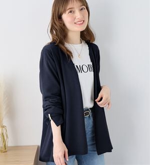 alotta（アロッタ）の「リップル素材着流しカーディガン（その他カーディガン）」｜ネイビー