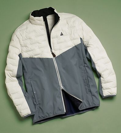 「＜コムルヴァン・オム・ゴルフ＞蓄熱保温のスイングジャケット（メンズダウンジャケット）」