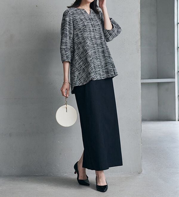 RANAN（ラナン）の「カットツイードペプラムブラウス（カットソー）」｜詳細画像