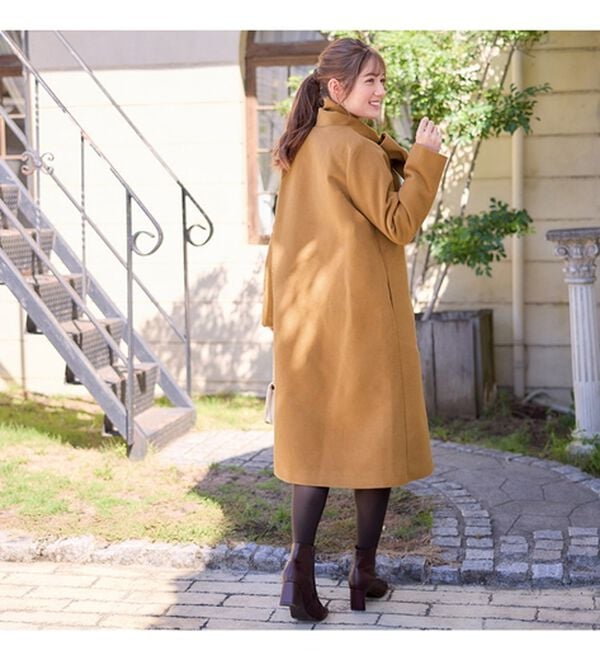 alotta（アロッタ）の「マフラー付ノーカラーロングコート（ロングコート）」｜詳細画像