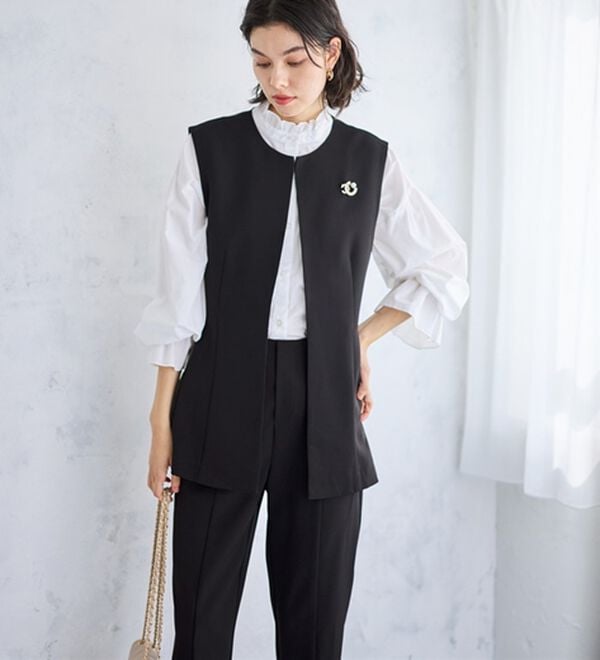 GeeRA（ジーラ）の「【入卒式/セレモニー】ペプラムベストセットアップスーツ（パンツスーツ）」｜詳細画像