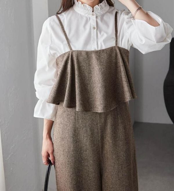 RANAN（ラナン）の「ツイードフリルサロペット（オールインワン）」｜詳細画像