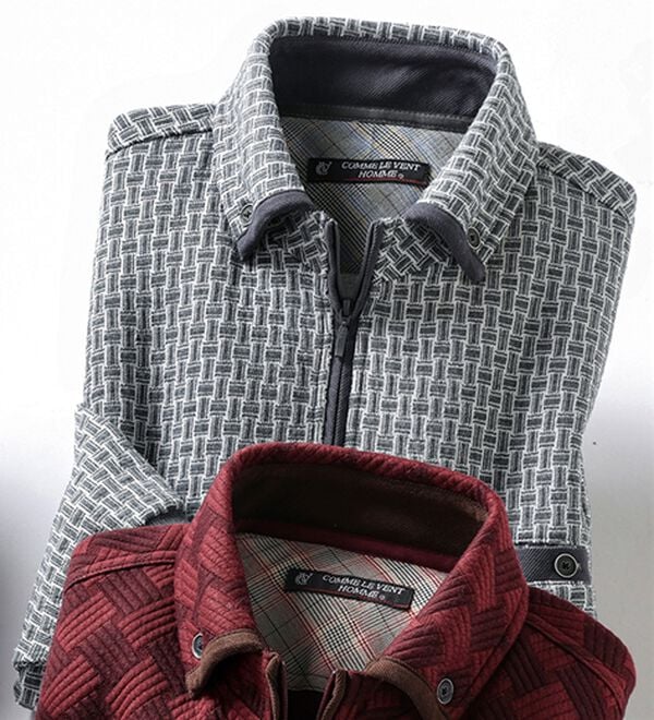 「＜コムルヴァン・オム＞品格漂う大人のハーフジップトレーナー（メンズトレーナー）」｜グレー系