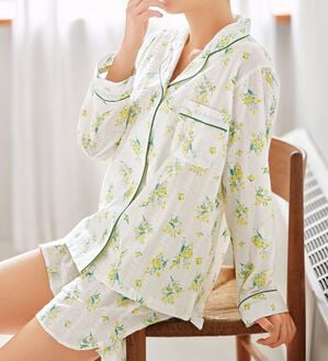 YU'NOW（ユナウ）の「【３点セット】綿100％テーラーシャツパジャマ（パジャマ・ルームウェア）」｜詳細画像