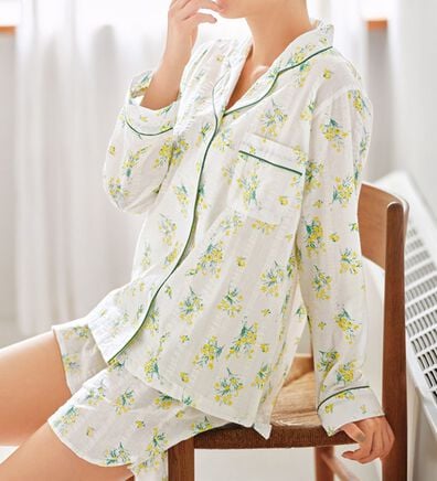 YU'NOW（ユナウ）の「【３点セット】綿100％テーラーシャツパジャマ（パジャマ・ルームウェア）」