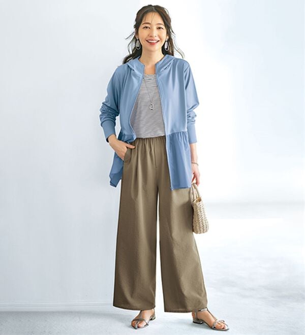 BELLUNA（ベルーナ）の「【快適Ｌａｂ．】驚きの軽さ！エアリードライワイドパンツ（ワイドパンツ・ガウチョ）」｜詳細画像