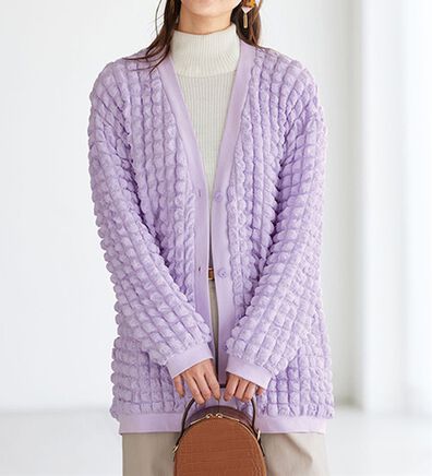 BELLUNA（ベルーナ）の「ポコポコが可愛いゆったりポップコーンカーディガン（その他カーディガン）」