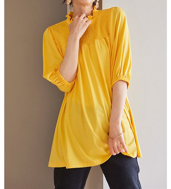 シャーリングパフスリーブチュニック - ベルーナ【公式】