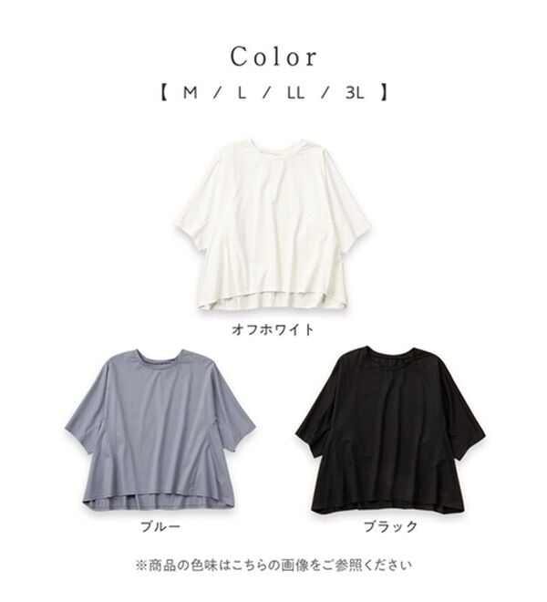 Viola e Viola（ヴィオラ エ ヴィオラ）の「【接触冷感】綿混シルケット素材ゆったりトップス（カットソー）」｜詳細画像