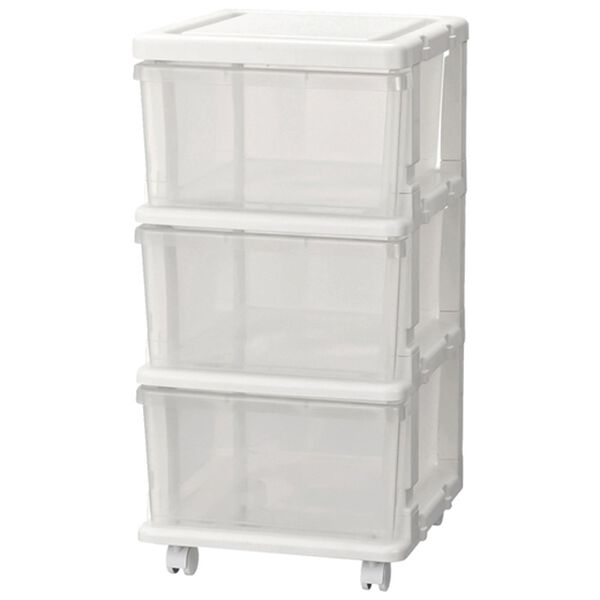 「新便利な３段チェスト（収納ケース・収納ボックス）」｜クリア