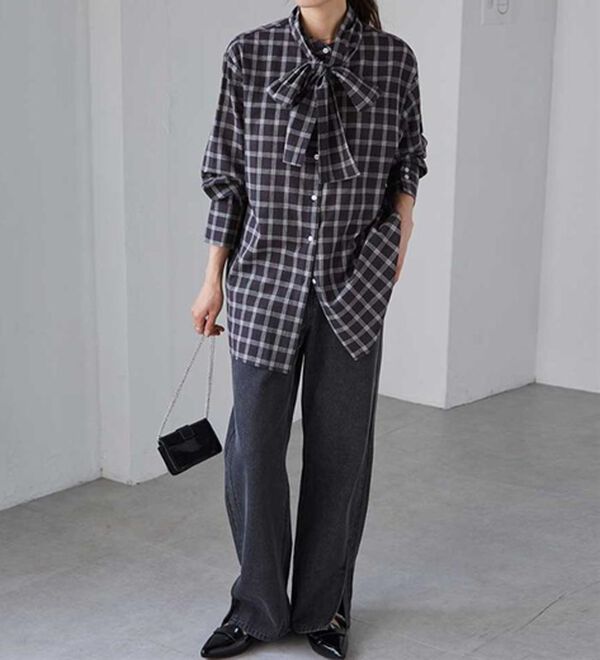 RANAN（ラナン）の「２ｗａｙボウタイチェックシャツ（シャツ）」｜詳細画像