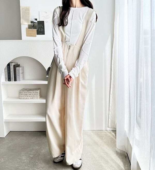 GeeRA（ジーラ）の「フロントジップハイウエストサロペット（オールインワン）」｜詳細画像