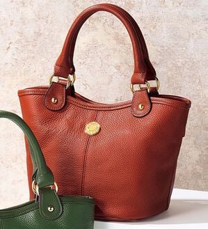 ルフラン（ルフラン）の「＜豊岡工房＞牛革手提げ（ハンドバッグ）」｜キャメル