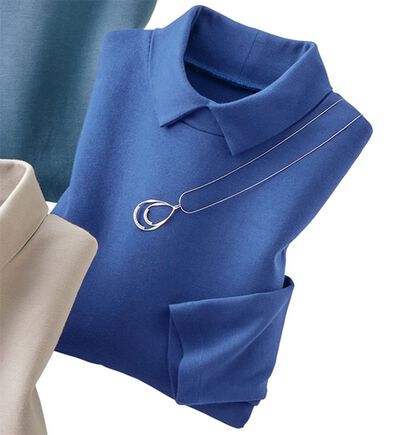 ルフラン（ルフラン）の「柔らかコットン衿付プルオーバー（カットソー）」