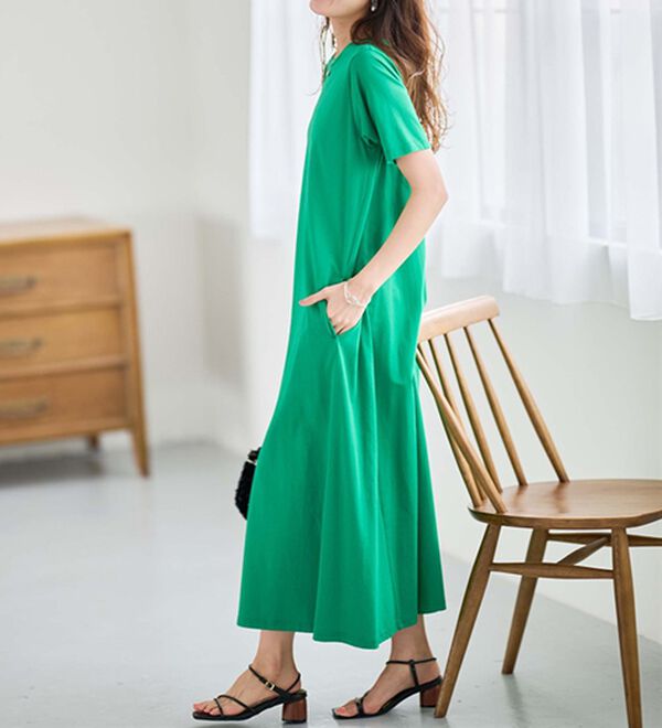 RANAN（ラナン）の「＜ＢＣ＞綿１００％ひんやりポケット付マキシワンピース（その他ワンピース）」｜詳細画像