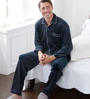 「しっとりストレッチベロアパジャマ（メンズルームウェア）」｜詳細画像