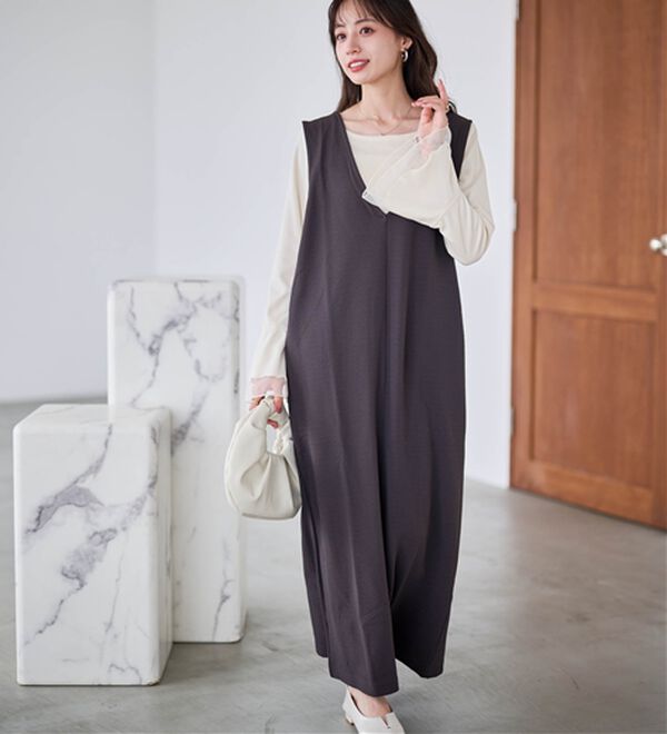 ブランベール 今季　ジャンバースカート ウォッシャブル】タンブラーツイルジャンパースカート