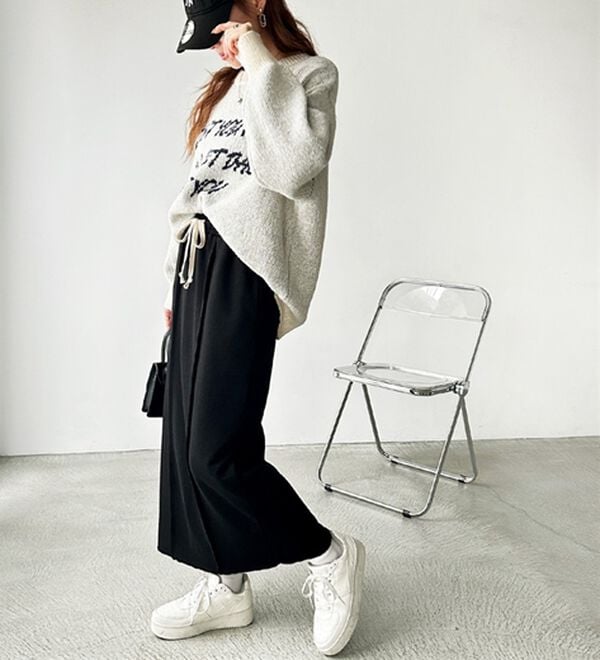 GeeRA（ジーラ）の「すっきり見え！フロントラインスウェットナロースカート（ロングスカート）」｜詳細画像