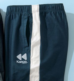 「＜ケイパ＞シアサッカージャージパンツ（メンズフルレングスパンツ）」｜ネイビー