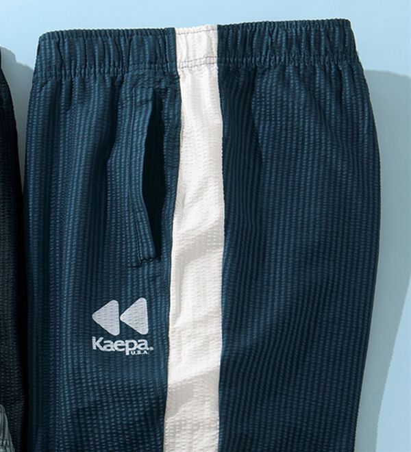 「＜ケイパ＞シアサッカージャージパンツ（メンズフルレングスパンツ）」｜ネイビー