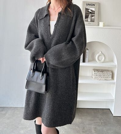 GeeRA（ジーラ）の「ポロ衿ミニニットワンピース（ニットワンピース）」