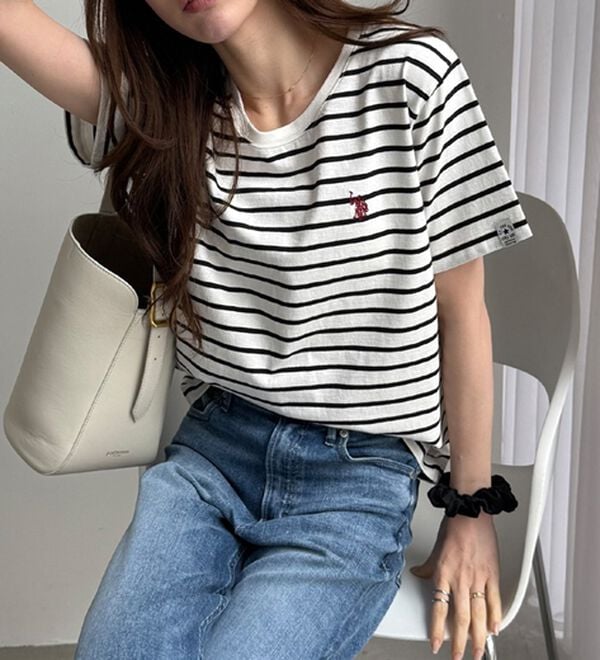 GeeRA（ジーラ）の「【ＵＳ．ＰＯＬＯ．ＡＳＳＮ】接触冷感ワンポイント刺繍Ｔシャツ（Tシャツ）」｜詳細画像