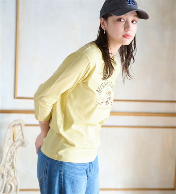 BELLUNA（ベルーナ）の「＜Ｄｉｓｎｅｙ＞【ミニー】プリント7分袖Tシャツ（Tシャツ）」｜詳細画像