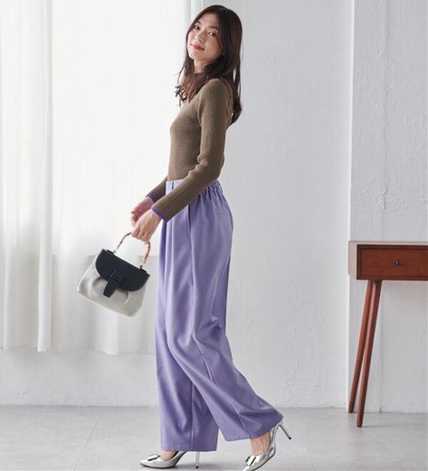 RANAN（ラナン）の「もちもちリブパイピングハイネックニット（ニット・セーター）」｜詳細画像