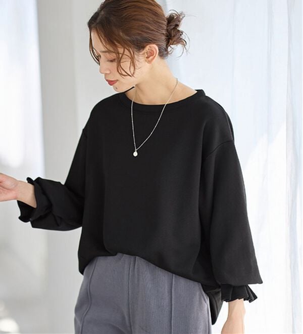 Viola e Viola（ヴィオラ エ ヴィオラ）の「裏ファー袖タックプルオーバー（カットソー）」｜詳細画像