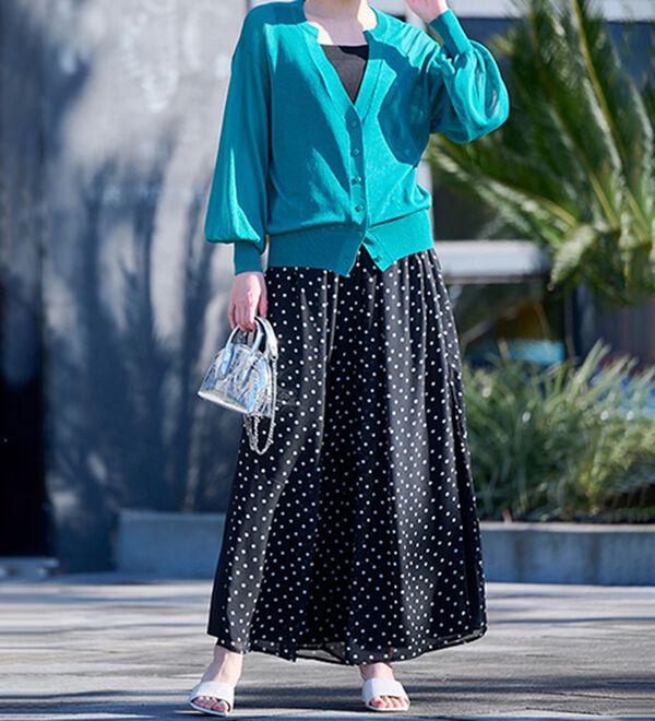 RANAN（ラナン）の「ひんやり！サイドスリットシフォンパンツ（フルレングスパンツ）」｜詳細画像