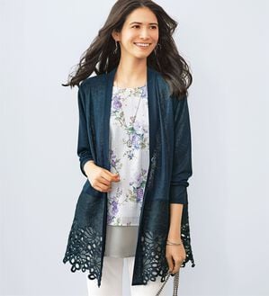 BELLUNA（ベルーナ）の「花柄ブラウス&times;レースカーデアンサンブル（チュニック）」｜詳細画像