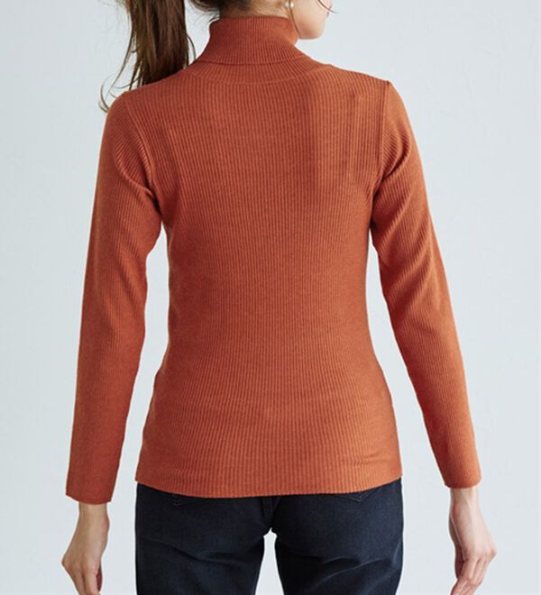 Pierrot（ピエロ）の「肌触りなめらかリブタートルネックニット（ニット・セーター）」｜詳細画像