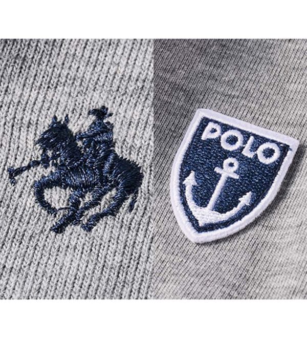 ルフラン（ルフラン）の「【２色組】【ＰＯＬＯ　ＢＣＳ】ハーフジップ切替ボーダープルオーバー（カットソー）」｜詳細画像