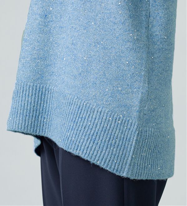 BELLUNA（ベルーナ）の「ラメ調バックスリットニットプルオーバー（ニット・セーター）」｜詳細画像