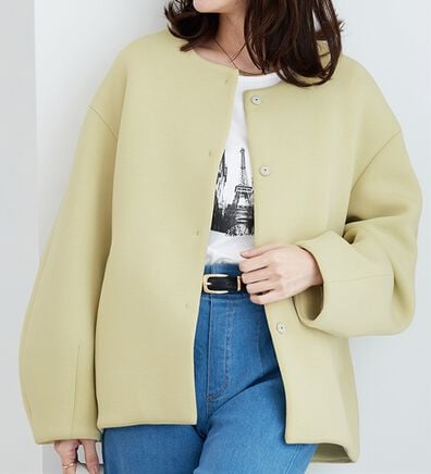 BELLUNA（ベルーナ）の「きれい見えとろみ素材コクーンコート（ハーフコート）」