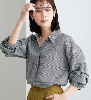 BELLUNA（ベルーナ）の「【新色追加】袖タックデザインスキッパーシャツ（シャツ）」｜詳細画像