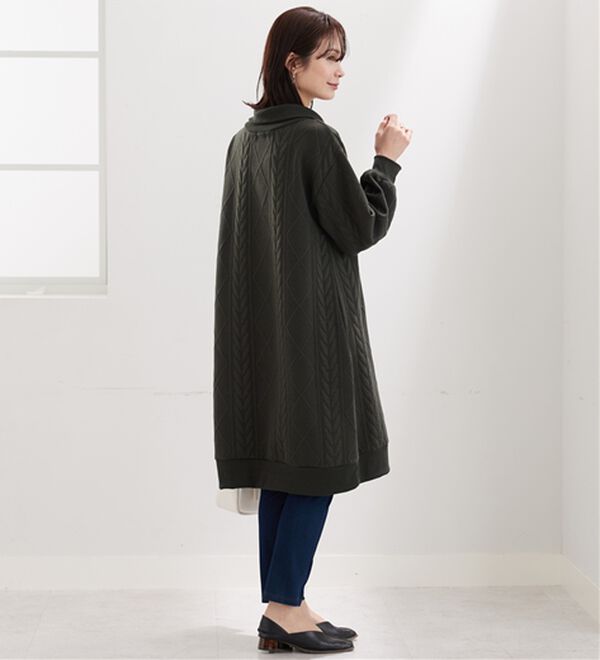 BELLUNA（ベルーナ）の「ケーブル柄ジャカードジップ使いワンピース（その他ワンピース）」｜詳細画像