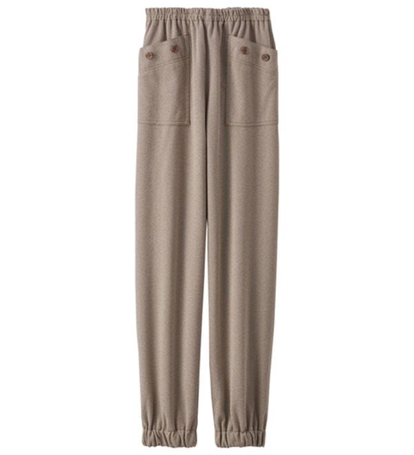 BELLUNA（ベルーナ）の「ツイード調素材コロンパンツ（フルレングスパンツ）」｜モカ