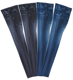 「【４本組】ひんやり＆ＵＶデニム柄レギンスパンツ（スパッツ・レギンス）」｜4本組