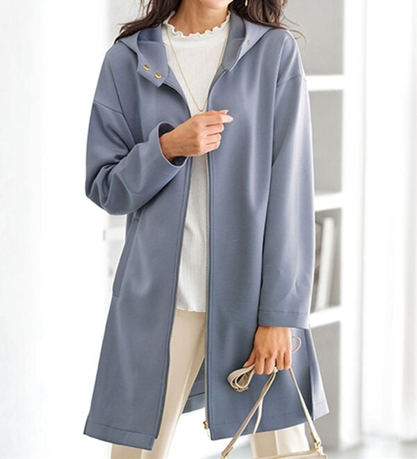 BELLUNA（ベルーナ）の「衿デザインロング丈パーカー（パーカー）」｜詳細画像