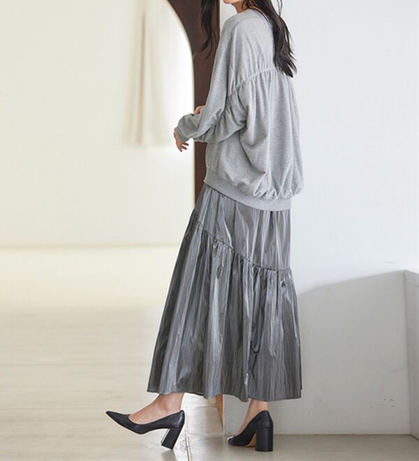 RANAN（ラナン）の「メタリックラウンドティアードスカート（ロングスカート）」｜詳細画像