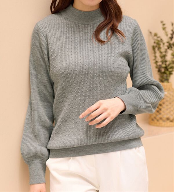 alotta（アロッタ）の「洗える！カシミヤタッチミニケーブルニット（ニット・セーター）」｜詳細画像