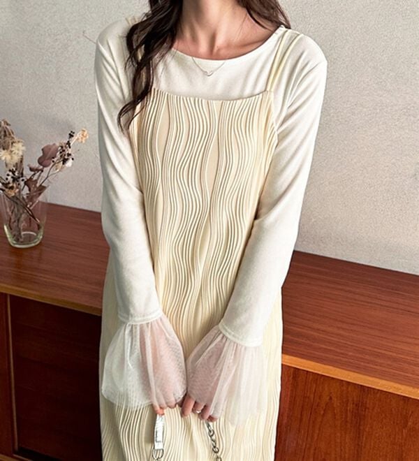 GeeRA（ジーラ）の「ウェーブジャガードキャミワンピース（その他ワンピース）」｜詳細画像