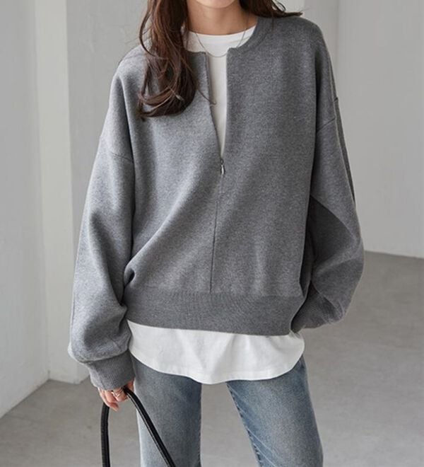 RANAN（ラナン）の「ハーフジップスウェットライクニット（ニット・セーター）」｜詳細画像