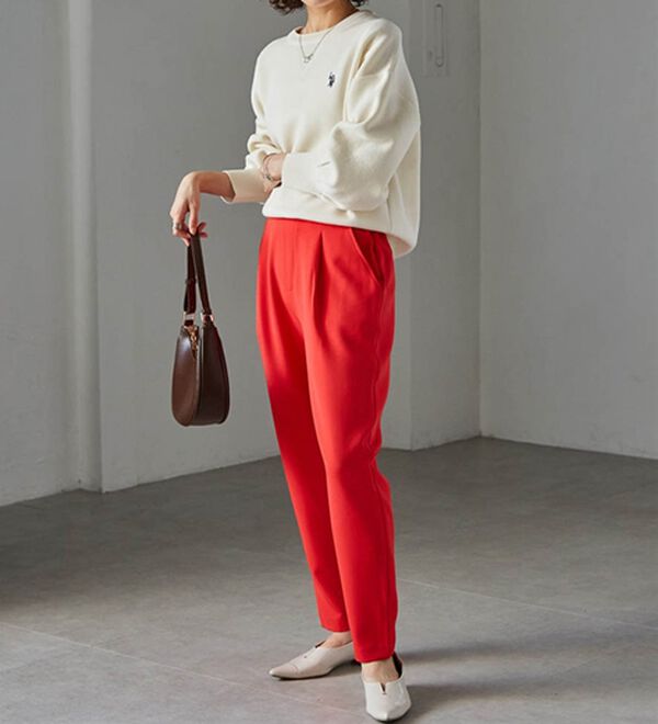 RANAN（ラナン）の「【選べる股下】美脚シルエットタックパンツ（股下６１・６５ｃｍ）（フルレングスパンツ）」｜詳細画像