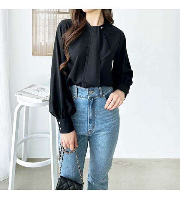 GeeRA（ジーラ）の「２ＷＡＹドレープスカーフタイブラウス（ブラウス）」｜詳細画像