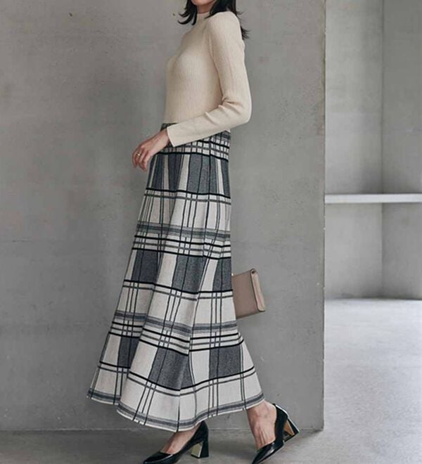 RANAN（ラナン）の「チェックジャカードニットワンピース（ニットワンピース）」｜詳細画像