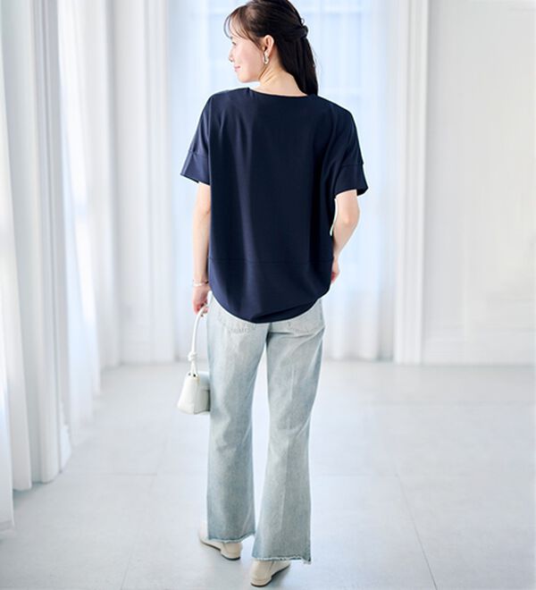 RANAN（ラナン）の「【4つの機能付】ひんやりハーフジップコクーンチュニック（チュニック）」｜詳細画像